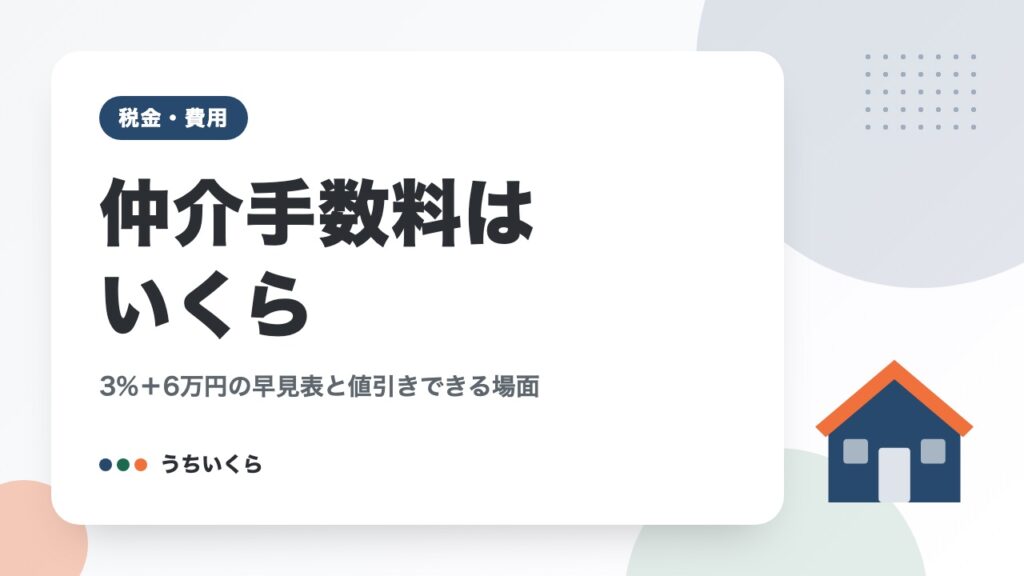 仲介手数料はいくら｜3%＋6万円の早見表と値引きできる場面