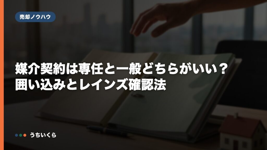 媒介契約は専任と一般どちらがいい？囲い込みとレインズ確認法
