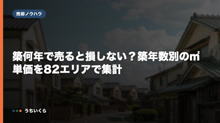 築何年で売ると損しない？築年数別の㎡単価を82エリアで集計