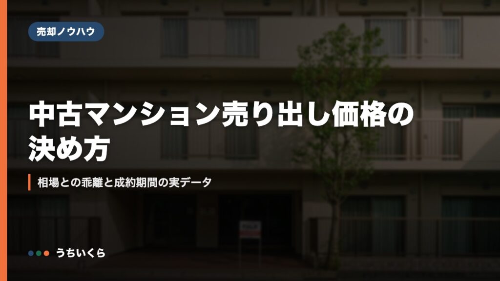 中古マンション売り出し価格の決め方｜相場との乖離と成約期間の実データ