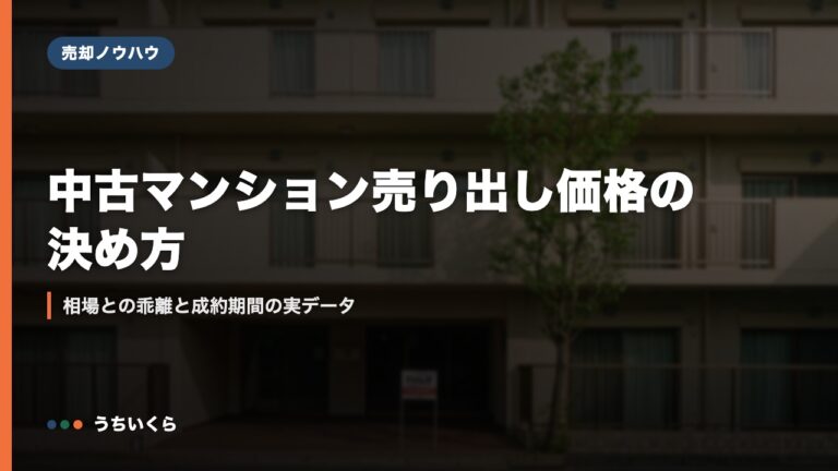 中古マンション売り出し価格の決め方｜相場との乖離と成約期間の実データ