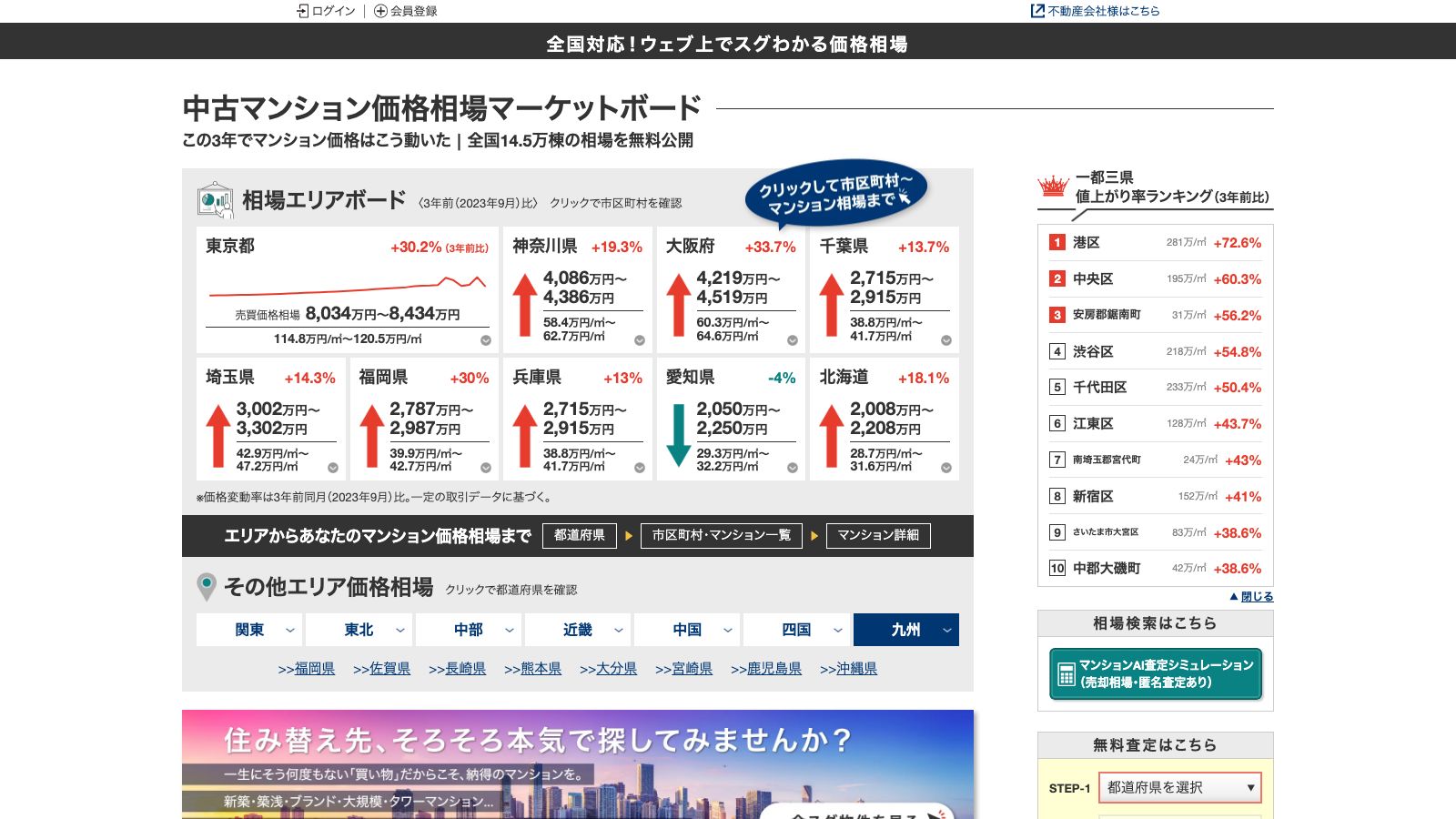 マンションナビの公式トップページ